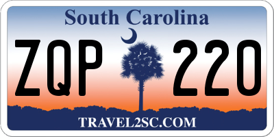 SC license plate ZQP220