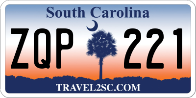 SC license plate ZQP221