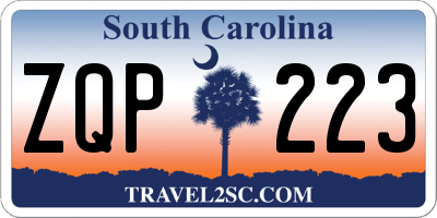 SC license plate ZQP223