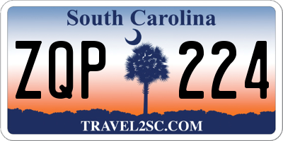 SC license plate ZQP224