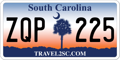 SC license plate ZQP225