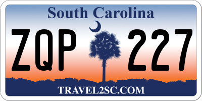 SC license plate ZQP227
