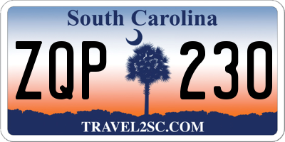 SC license plate ZQP230