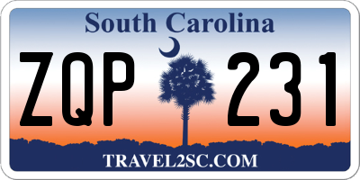 SC license plate ZQP231