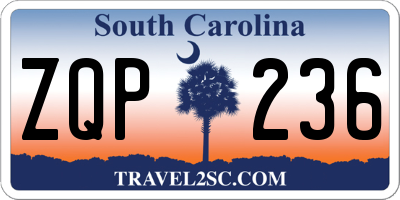 SC license plate ZQP236