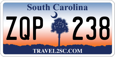 SC license plate ZQP238