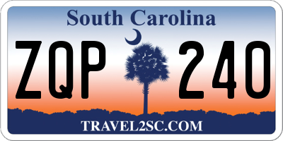SC license plate ZQP240