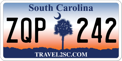 SC license plate ZQP242