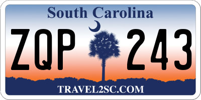 SC license plate ZQP243