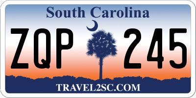 SC license plate ZQP245