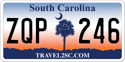 SC license plate ZQP246
