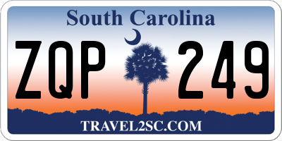 SC license plate ZQP249