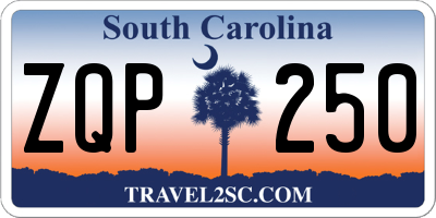 SC license plate ZQP250