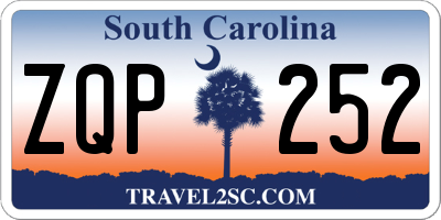 SC license plate ZQP252