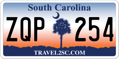SC license plate ZQP254