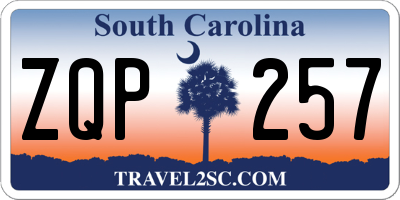 SC license plate ZQP257