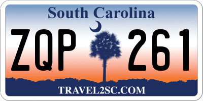 SC license plate ZQP261
