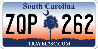 SC license plate ZQP262