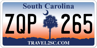 SC license plate ZQP265