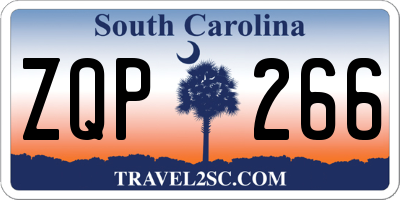 SC license plate ZQP266