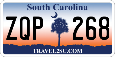 SC license plate ZQP268