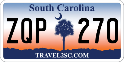 SC license plate ZQP270
