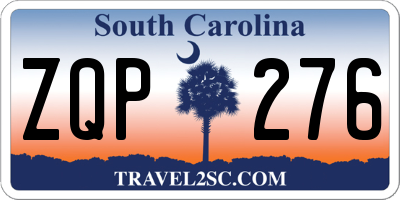 SC license plate ZQP276