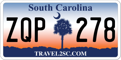 SC license plate ZQP278