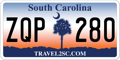 SC license plate ZQP280
