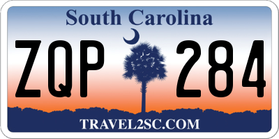 SC license plate ZQP284