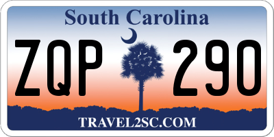 SC license plate ZQP290