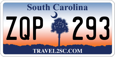 SC license plate ZQP293