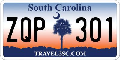 SC license plate ZQP301