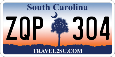SC license plate ZQP304