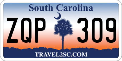 SC license plate ZQP309