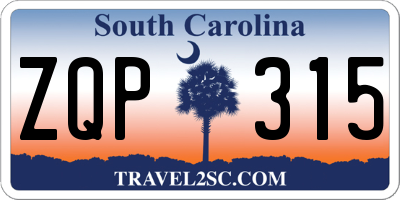 SC license plate ZQP315