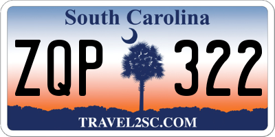 SC license plate ZQP322