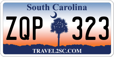 SC license plate ZQP323