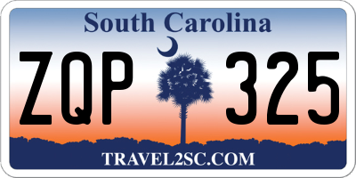 SC license plate ZQP325