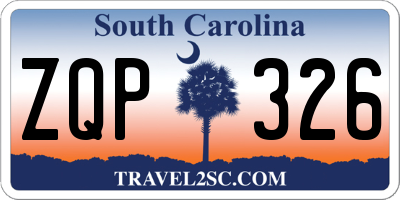 SC license plate ZQP326
