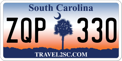 SC license plate ZQP330