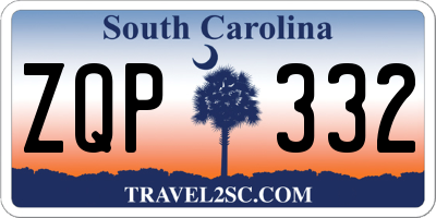 SC license plate ZQP332