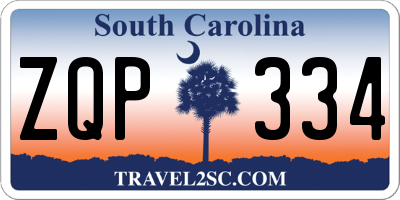 SC license plate ZQP334