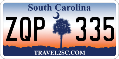 SC license plate ZQP335