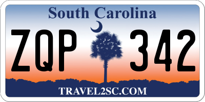 SC license plate ZQP342