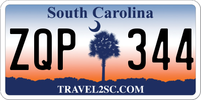 SC license plate ZQP344