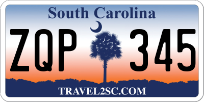 SC license plate ZQP345