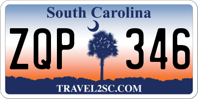 SC license plate ZQP346