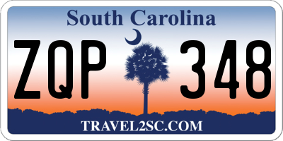 SC license plate ZQP348