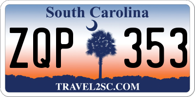 SC license plate ZQP353